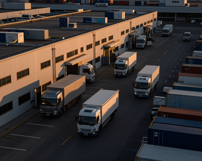 Modern Logistics Center at Twilight