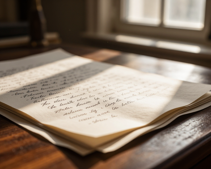 Reflective Handwritten Letter