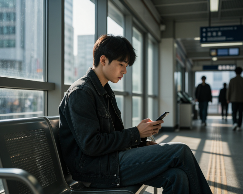 Reflective moment in Seoul